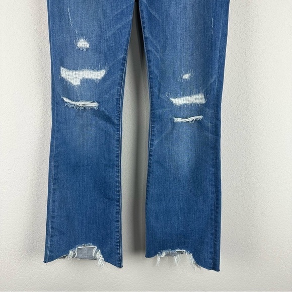 Madewell Medium Wash Button Front Fly Cali Demi Boot Distressed Jeans Size 25 - Picture 3 of 10